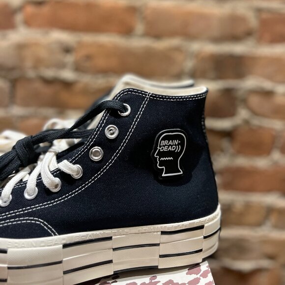 Brain Dead x Converse Chuck 70 "Overdyed Patchwork" – Black/Egret – US Men's 8 - Picture 4 of 6